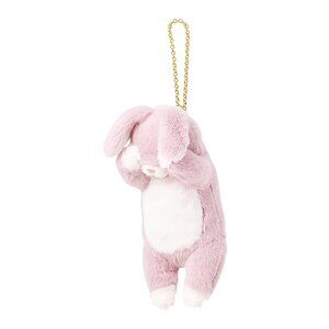 LIV HEART Reel Mascot Necked Rabbit Pink Bunny HTF Soft Pouch Purse Keychain FUR